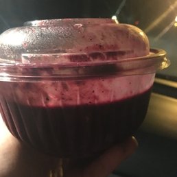 The bowl Katya made telling me this is what their açaí bowls usually look like...WHAT A JOKE