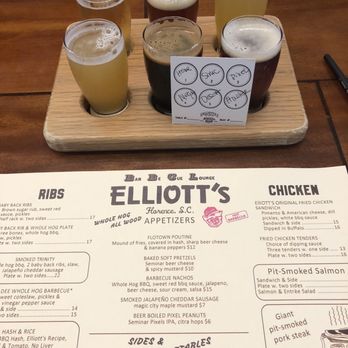 Seminar Brewing - Beer flight and bbq menu. - Breweries Near Me - Florence, South Carolina Seminar Brewing - Beer flight and bbq menu. - Breweries Near Me - Florence, South Carolina