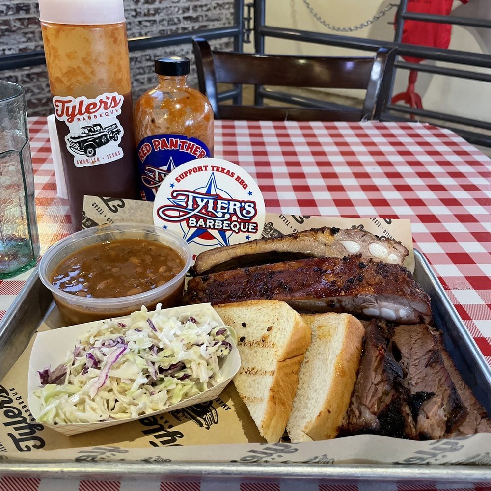 Tyler's Barbeque - Brisket & ribs combo plate - Barbeque Near Me - Amarillo, Texas Tyler's Barbeque - Brisket & ribs combo plate - Barbeque Near Me - Amarillo, Texas