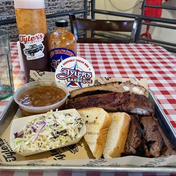 Tyler's Barbeque - Brisket & ribs combo plate - Barbeque Near Me - Amarillo, Texas Tyler's Barbeque - Brisket & ribs combo plate - Barbeque Near Me - Amarillo, Texas