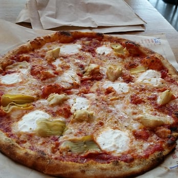 Blaze Pizza - Artichoke pizza with red sauce. - Salad Near Me - Newark, New Jersey