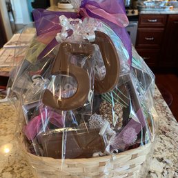 The Chocolate Box's creation for a 50th Birthday gift basket