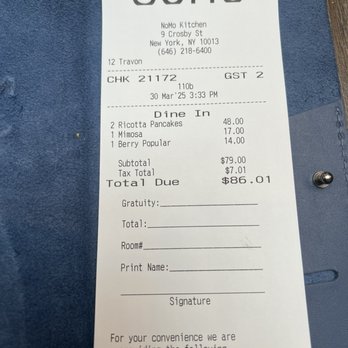 NOMO Kitchen - Check out - New American Near Me - New York, New York