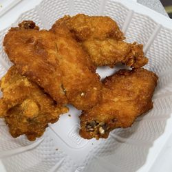 Barshay’s Original Steak N’ Take Steak Sauce - Buffalo wings (not Buffalo; was going to be tossed in barshay's sauce - said no)