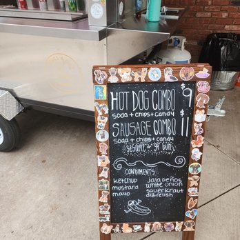 Dawgs 4 Dogs - a chalk board with a menu on it - Hot Dogs Near Me - Redlands, California