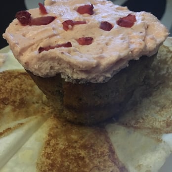 Funny Face Bakery - Banana Bread Cupcake with Strawberry Frosting - Cupcakes Near Me - New York, New York