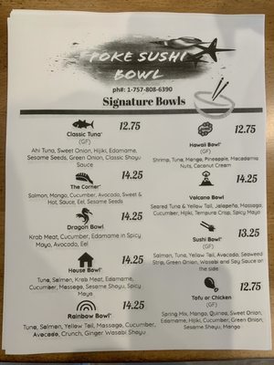 Menu photo 1 Poke Sushi Bowl Williamsburg, VA Menu photo 1 Poke Sushi Bowl Williamsburg, VA