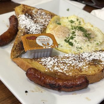 Ezma's Bread Box Café - French toast with eggs and sausages - Sandwiches Near Me - Virginia Beach, Virginia Ezma's Bread Box Café - French toast with eggs and sausages - Sandwiches Near Me - Virginia Beach, Virginia