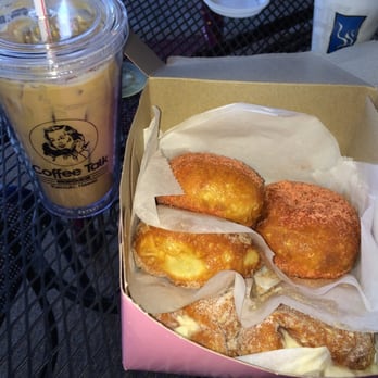 Talk Kaimuki - Enjoying malasadas with my coffee talk ice coffee - Coffee & Tea Near Me - Honolulu, Hawaii