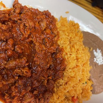 El Patron - #13 pork in red chili, rice and beans - Mexican Near Me - Fort Worth, Texas