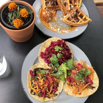 Pharm Table - Sweet potato waffles and pharm to table tacos - Cocktail Bars Near Me - San Antonio, Texas