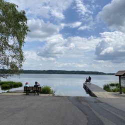 Round Lake - The one bench and small dock on route 9