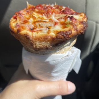 Coned Pizza - Veggie Cone Pizza (no olives sub pineapple) - Food Trucks Near Me