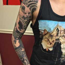 848 Tattoo Studio - Nekomata/Snake sleeve