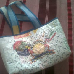 Feriado Amor al Reciclado - Mi ecobolsa fabricada con sachets y bolsas de nylon.