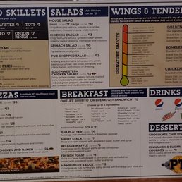 Regular menu, side A Regular menu, side A