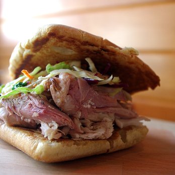 Big Green Q - pulled chicken sandwich - Food Trucks Near Me - Omaha, Nebraska