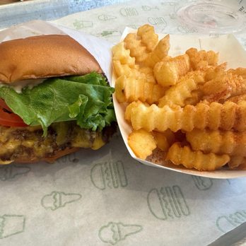 Shake Shack - Shackburger -single patty Crinkle Cut Fries w/kimchi seasoning - Burgers Near Me - Oklahoma City, Oklahoma