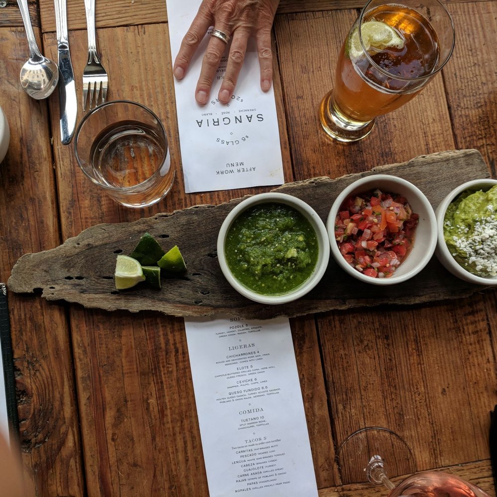 Penca - Order guacamole, get a trendy wooden plate of things. Leftmost seemed like a cilantro jalapeno tomatillo situation. Very yum. - Mexican Near Me - Tucson, Arizona Penca - Order guacamole, get a trendy wooden plate of things. Leftmost seemed like a cilantro jalapeno tomatillo situation. Very yum. - Mexican Near Me - Tucson, Arizona