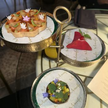 Musaafer - Trio of snacks - Achappan, Beet fagottino, Gajar mutter doughnut - Indian Near Me - New York, New York Musaafer - Trio of snacks - Achappan, Beet fagottino, Gajar mutter doughnut - Indian Near Me - New York, New York
