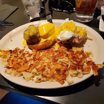 Brunch Snob - Surf and Turf Benedict with hash browns as my choice of potatoes - Breakfast & Brunch Near Me - Phoenix, Arizona