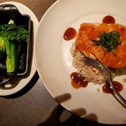 Miso Salmon, Brown Rice, Broccoli: Excellent.