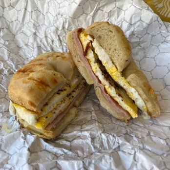 Noah's NY Bagels - Ham and Swiss with two eggs - Bagels Near Me - Folsom, California