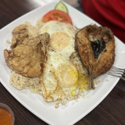 Epic Grill Silogs + Sans Rival - Bangus and Biya (fried fish) silog