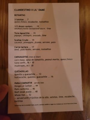 Menu photo 4 Clandestino Portland, OR Menu photo 4 Clandestino Portland, OR