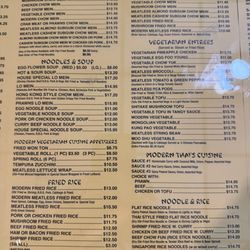 Modern Restaurant - Menu