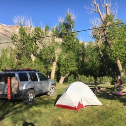 McGee Creek RV Park & Campground - Our campsite. UPDATE: Spot #38, I think. It's right above #37 aka "The Slab" which is closer to the stream