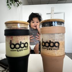 Left: Strawberry Matcha Right: Dirty Tiger Middle: BobaLuv Fiend
