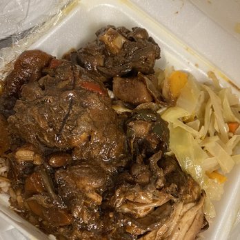 Delicious Dishes - Brown Stew Chicken Rice and Beans Steamed Cabbage - Caribbean Near Me - Edgewater Park, New Jersey