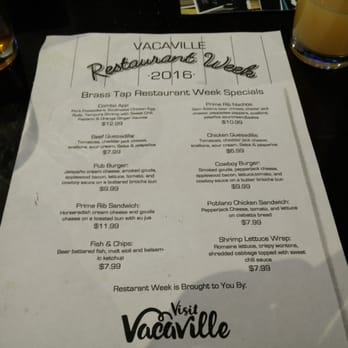 The Brass Tap - Restaurant week! - Beer Bar Near Me - Vacaville, California The Brass Tap - Restaurant week! - Beer Bar Near Me - Vacaville, California