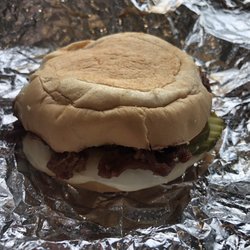 Troyers A Country Market - BBQ pulled pork sandwich with provolone cheese, onions & pickles made fresh in the deli
