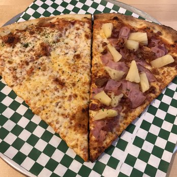 Islice - Two slice special: Cheese and Long Island (ham, bacon, & pineapple) - Just okay overall :/ - Pizza Near Me - Concord, California Islice - Two slice special: Cheese and Long Island (ham, bacon, & pineapple) - Just okay overall :/ - Pizza Near Me - Concord, California
