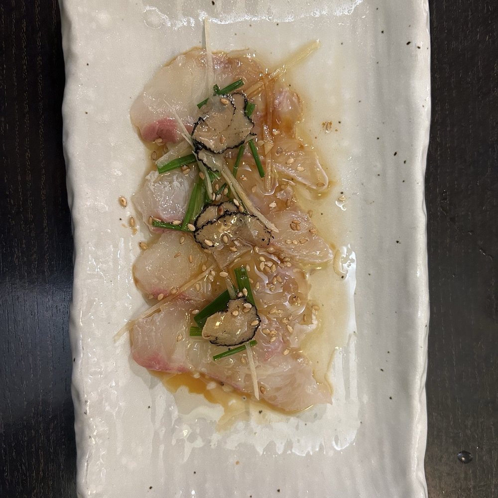 Takao - Halibut with black truffle - Sushi Bars Near Me - Los Angeles, California Takao - Halibut with black truffle - Sushi Bars Near Me - Los Angeles, California