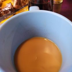 Coffee mug had left over coffee stains on inside wall of mug