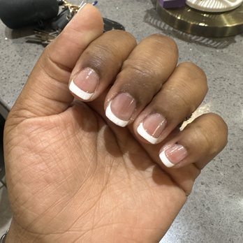 Premium Nails & Spa - If you zoom in you can see the poor quality around my nailbed, I paid seven dollars extra for this. - Nail Salons Near Me - Bolingbrook, Illinois