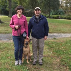 Bark Fit - Chris, Allen and their loving canine, "Bryce", take a moment to enjoy the results of an exciting Bark Fit training session!