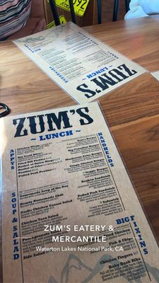 Menu photo 4 Zum's Eatery & Mercantile Waterton Park, AB Menu photo 4 Zum's Eatery & Mercantile Waterton Park, AB