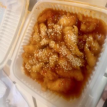 Tin's Teapot Bistro - Sesame chicken (tastes more like orange chicken) - Dim Sum Near Me - Hayward, California Tin's Teapot Bistro - Sesame chicken (tastes more like orange chicken) - Dim Sum Near Me - Hayward, California