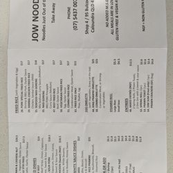 Jow Noodles - Menu July 2024 Page 1