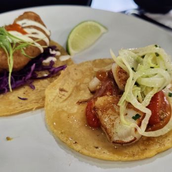 Holbox - Baja Fish and Scallop Tacos (left to right) - Latin American Near Me - Los Angeles, California