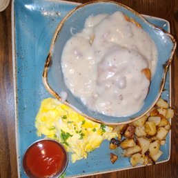 Biscuits & Turkey Sausage Gravy With Eggs