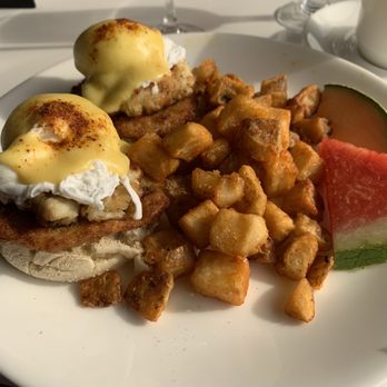 The 13th Floor - Fried Green Tomato and Crab Eggs Benedict - Breakfast & Brunch Near Me - Baltimore, Maryland