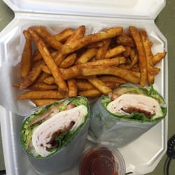 Scc Deli - Turkey bacon wrap with provolone and a side of fries