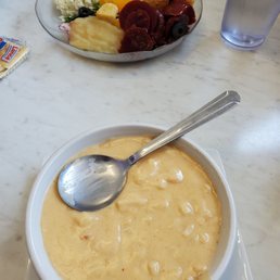 Lobster bisque and salad from bar Lobster bisque and salad from bar