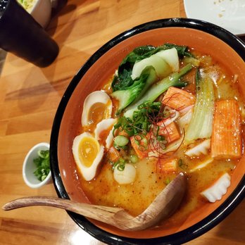 Osaka Ramen House - Seafood ramen add egg, extra scallop instead of shrimp. Wasn't very spicy, and the seafood wasn't great, but the broth was - Ramen Near Me - Cincinnati, Ohio Osaka Ramen House - Seafood ramen add egg, extra scallop instead of shrimp. Wasn't very spicy, and the seafood wasn't great, but the broth was - Ramen Near Me - Cincinnati, Ohio