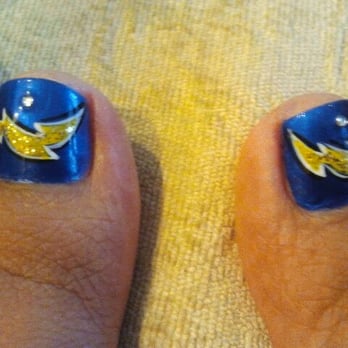 Holiday Nail & Spa - Diana's awesome @ making bolts! Go Chargers! - Nail Salons Near Me - Escondido, California Holiday Nail & Spa - Diana's awesome @ making bolts! Go Chargers! - Nail Salons Near Me - Escondido, California